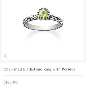 Cherished birthday stone ring with peridot